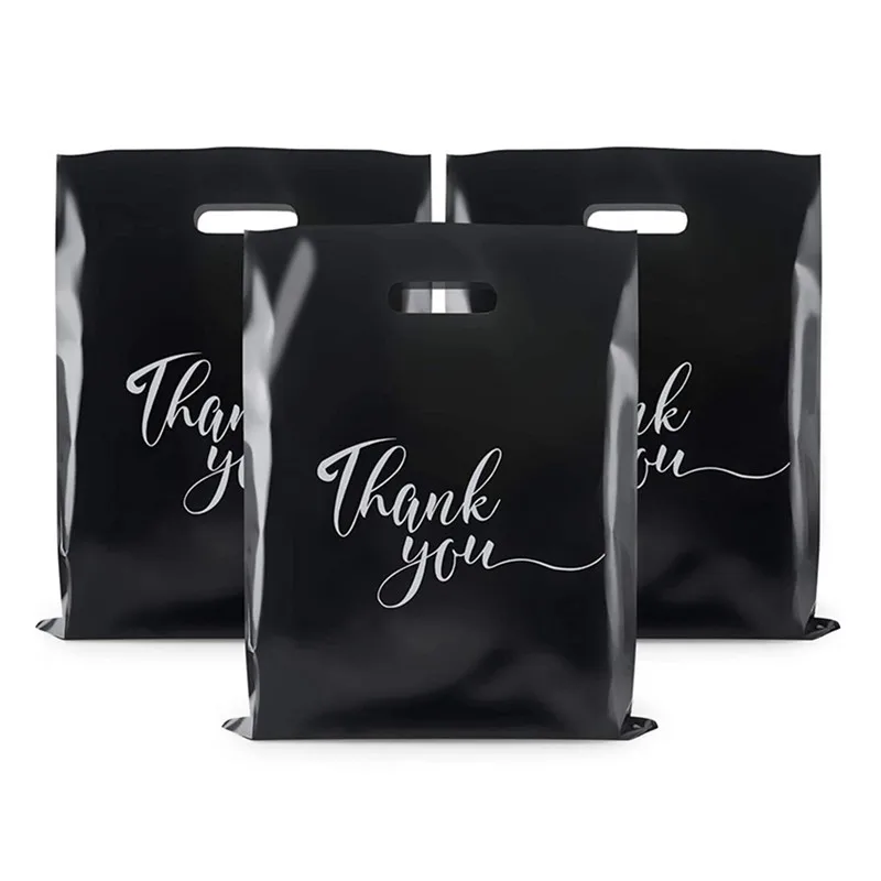 Wholesale Die Cut Handle Clothing Storage Soft LDPE Bag Shopping Plastic transparent plastic bag packaging