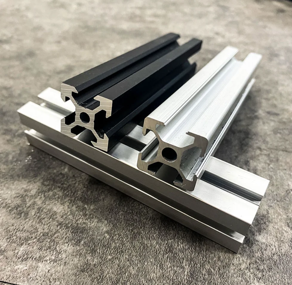 2020 T Type Slot Aluminum Extrusion Profile 20mmx20mm Anodized Black Aluminum Linear Rail Guide Frame For Machine Cnc Workbench factory