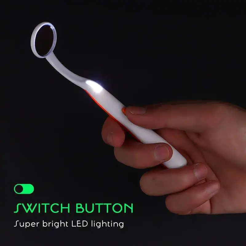 Dental Plastic Handle Anti-Fog LED Intraoral Mouth Mirror / LED Dental Mirror