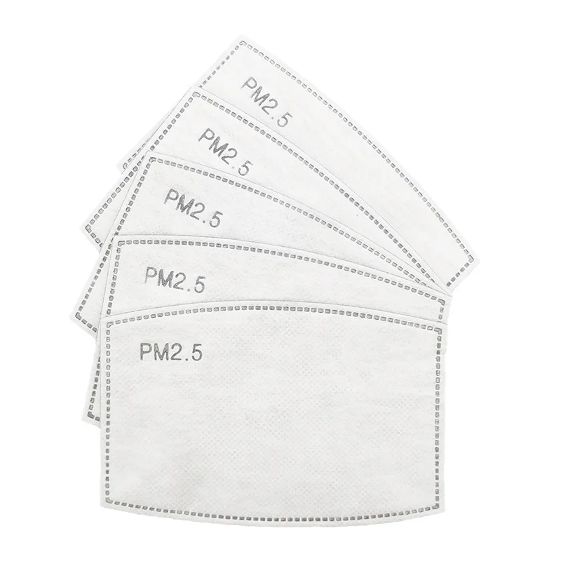 5-Layer Anti-dust Cotton Active Carbon Face Mouth Filters Cheap Price Replaceable Anti Dust PM2.5 Filter Non-wovern Filter Pad