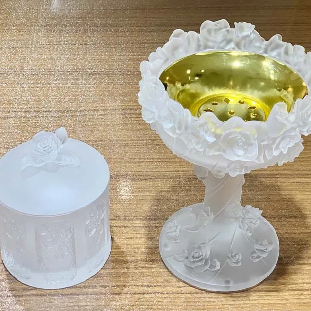 New Product Manufacturer Middle East European Style Home Portable Bakhoor Oud Light Mabkhara Arabic Crystal Incense Burner Set