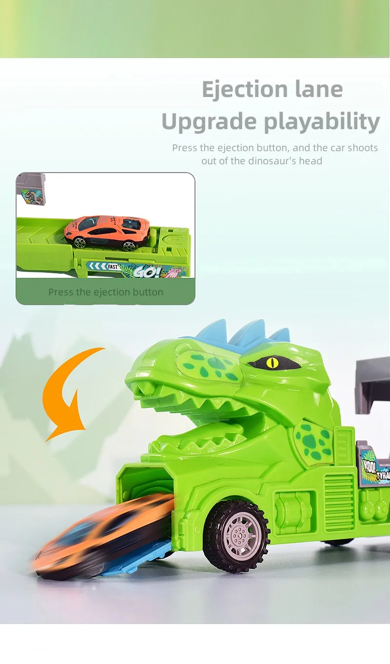 New portable catapult storage dinosaur head container truck hot toys for children