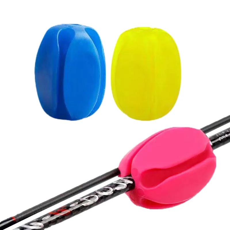 Multi-Function Reusable Wear Resistant Fixing Pole Wrap Silicone Fishing Rod Accessories Rubber Fishing Pole Clip