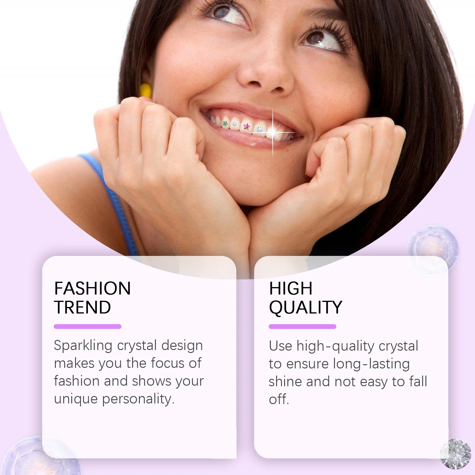 Portable Crystal Teeth Diamond Sticker Multi-Purpose Teeth Whitening Accessory Fashionable Decorative Shine Enhances Smile