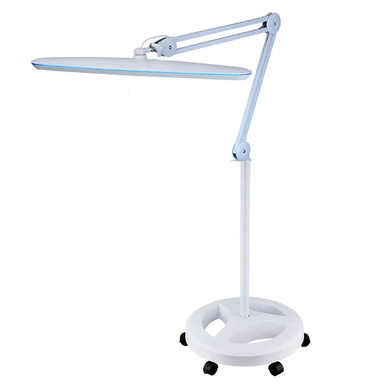 led task working light eyelash extension lamp with rolling legs stand, eyelash led lighting salon lamp tall with leg