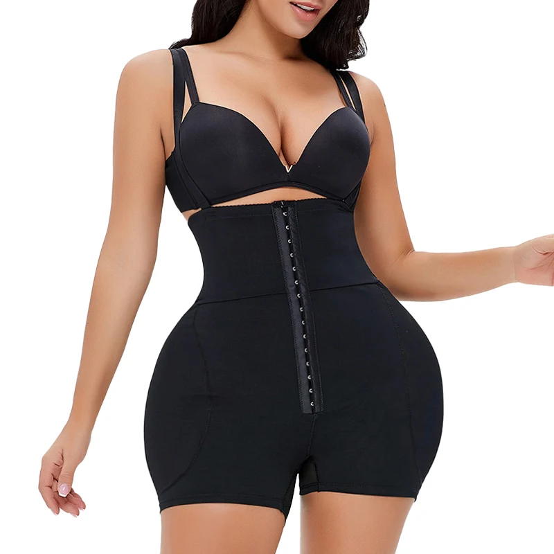 Body Shapewear Steel Buckle Adjustable Shoulder Strap Removable Pressure Pad Butt Enhancer Abdominal Tightening Control Panties