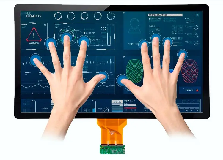 High Brightness 24 Inch LCD Display Panel Air Bonding Capacitive IP65 Waterproof Pcap Touch Screen LCD Module