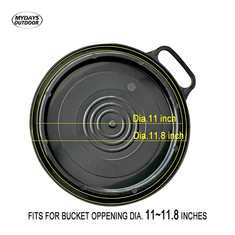 Mydays Outdoor Comfortable Water-Resistant 360-Degree Swivel 5 Gallon Bucket Lid Seat for Hunting Fishing Gardening Camping