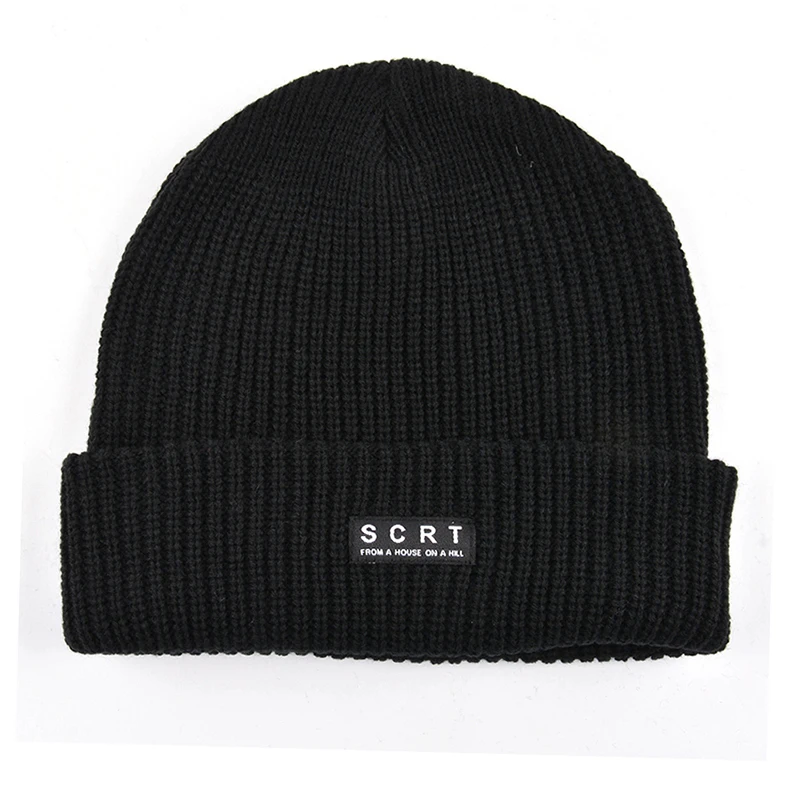 Winter hat embroidery beanie winter knitted caps for men