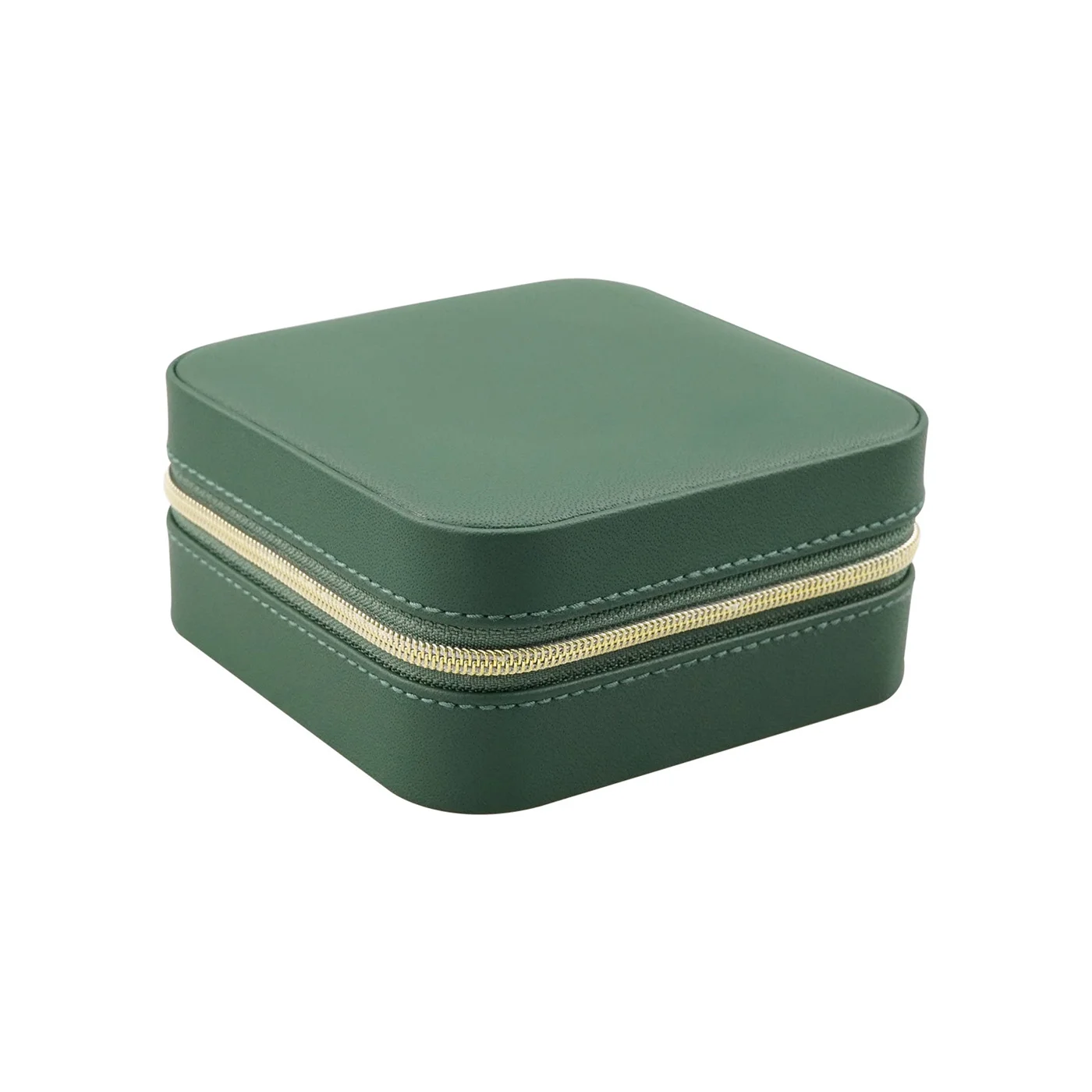 Wholesale custom logo set silk low moq velvet round necklace mini green resin ring light jewelry box with monitor