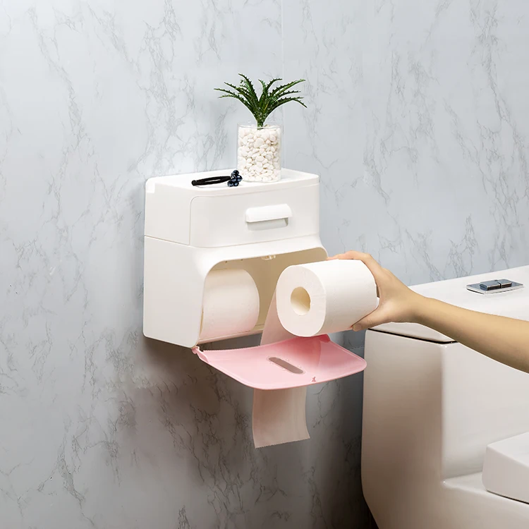 
Baylor plastic magic sticky toilet rack snowy white paper towel holder 