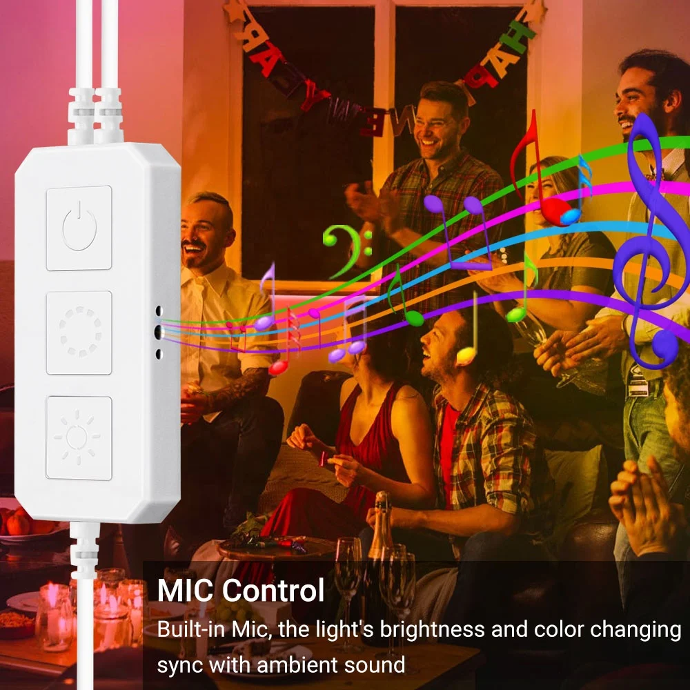 
LED Strip Lights 5M RGB Color Changing Dimming LED Lights For Home Kitchen Room Bedroom Dorm Room Bar with IR Remote DIY Mode 