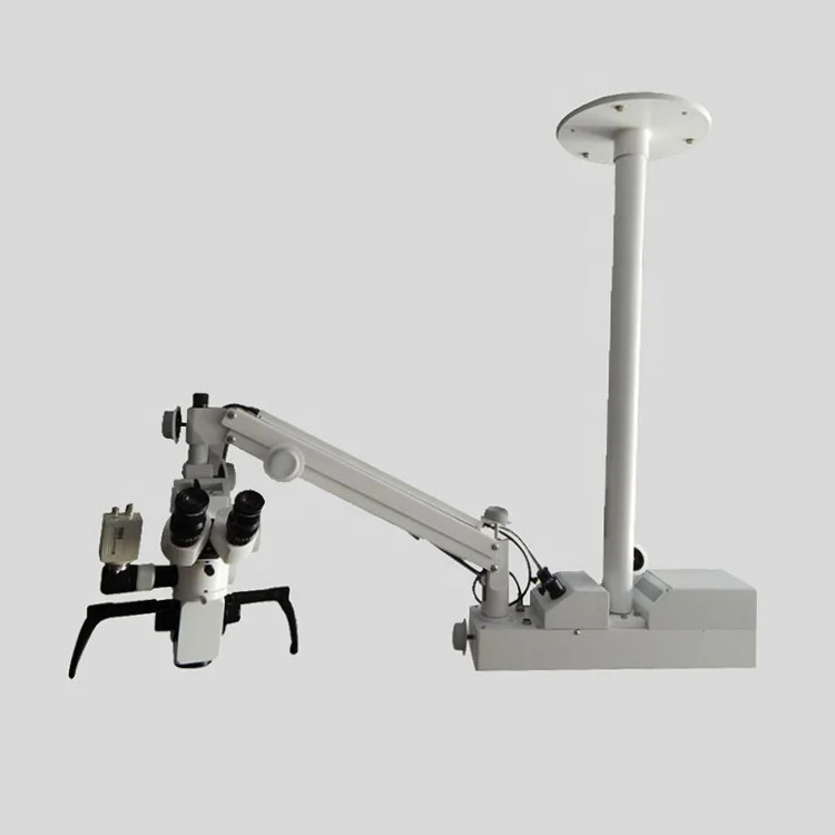 Dental Operating Microscope with Ceiling Mount Stand, Camera and Beam Splitter Tilt Head