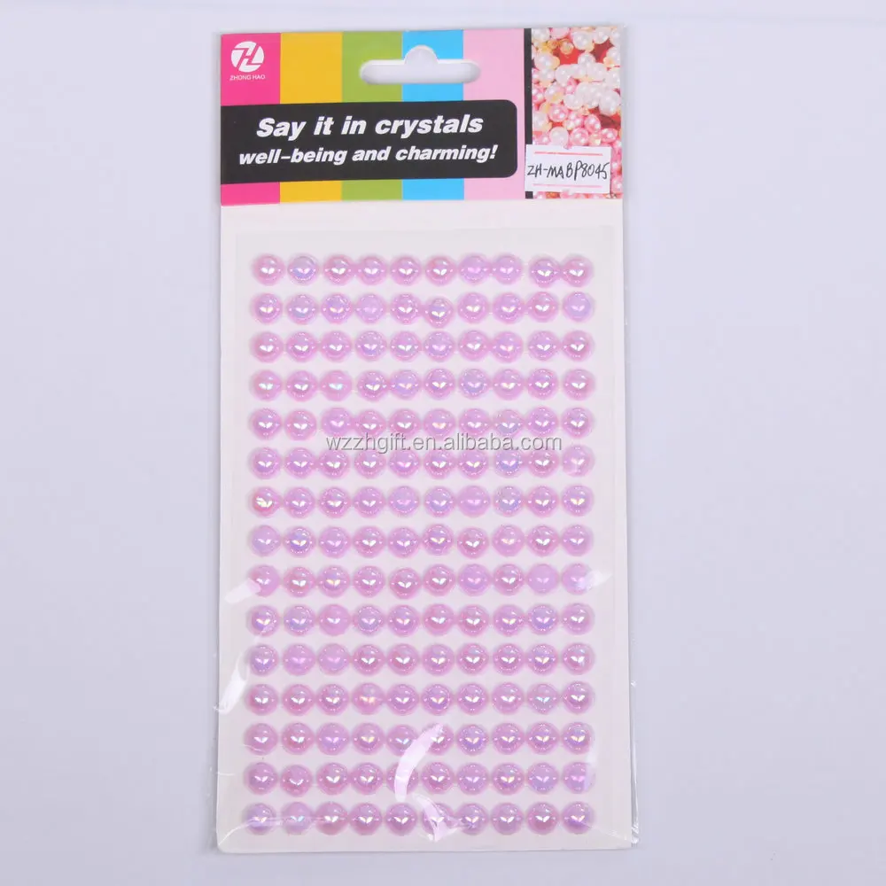 Pearls Sticker Gems for Hair, Face, Makeup, Eye, Nail, Crafts, Assorted Sizes Self Adhesive Ivory White Hair Pearl Stickers