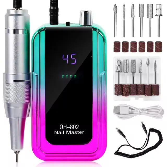 45000RPM Rechargeable Nail Drill Machine With USB Connector Nail Polish Remover Electric Drill Set Manicure Sander Low Noise