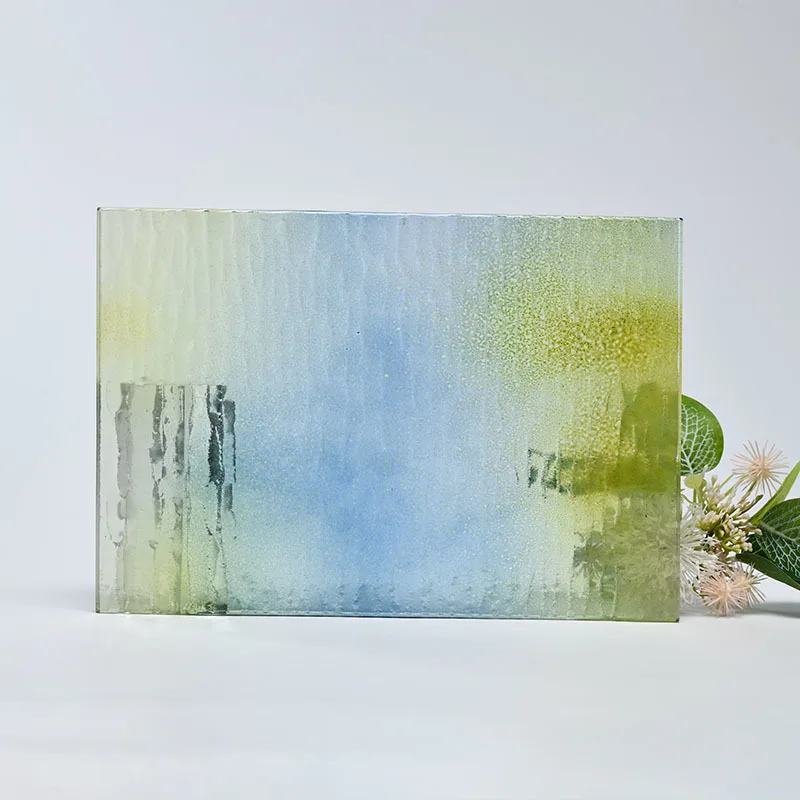 Factory Direct Sales Decorative Clear Tempered Patterned Hot Melt Glass For Commercial Building