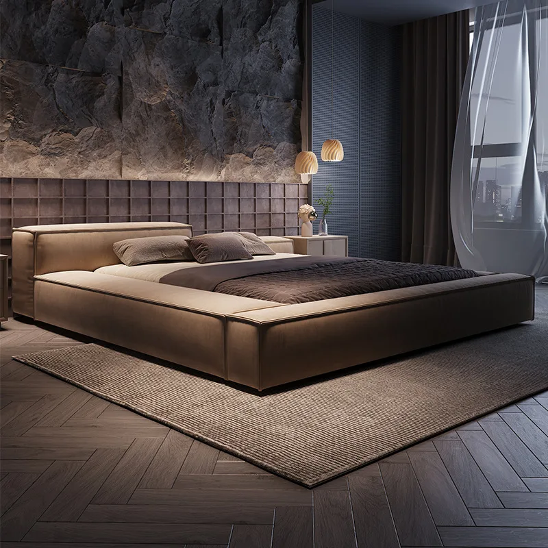 Italian Minimalist  the bed Industrial Style Fabric Bed Simple Modern Design bed room set furniture