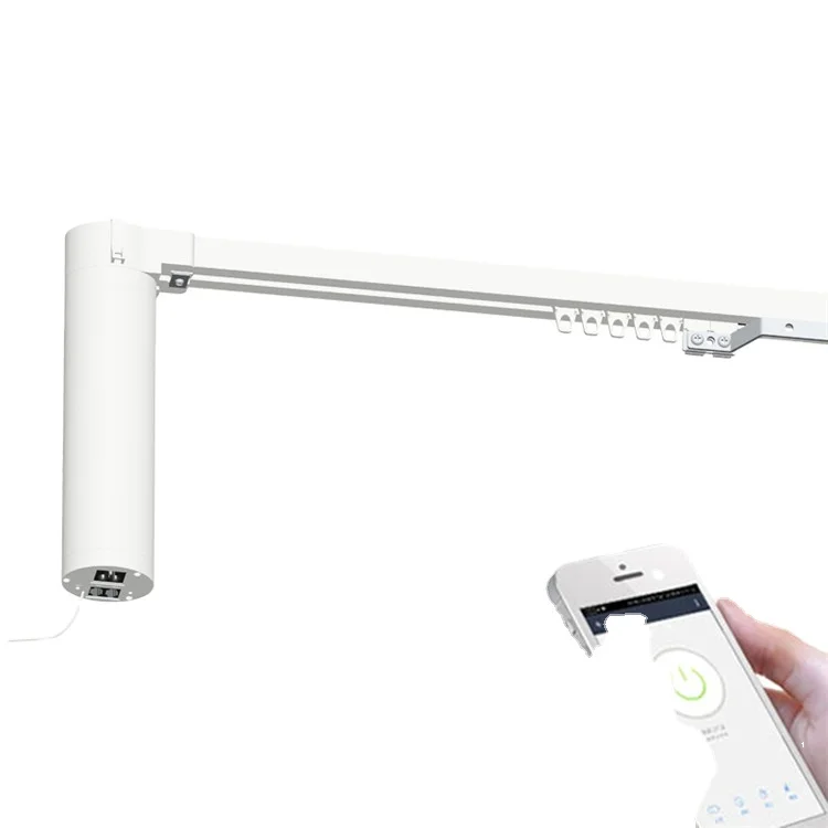 Shuwei Beijing Smart Home Bay Window Curtain Track Alexa System Tuya Curtain Motor with Track Kit