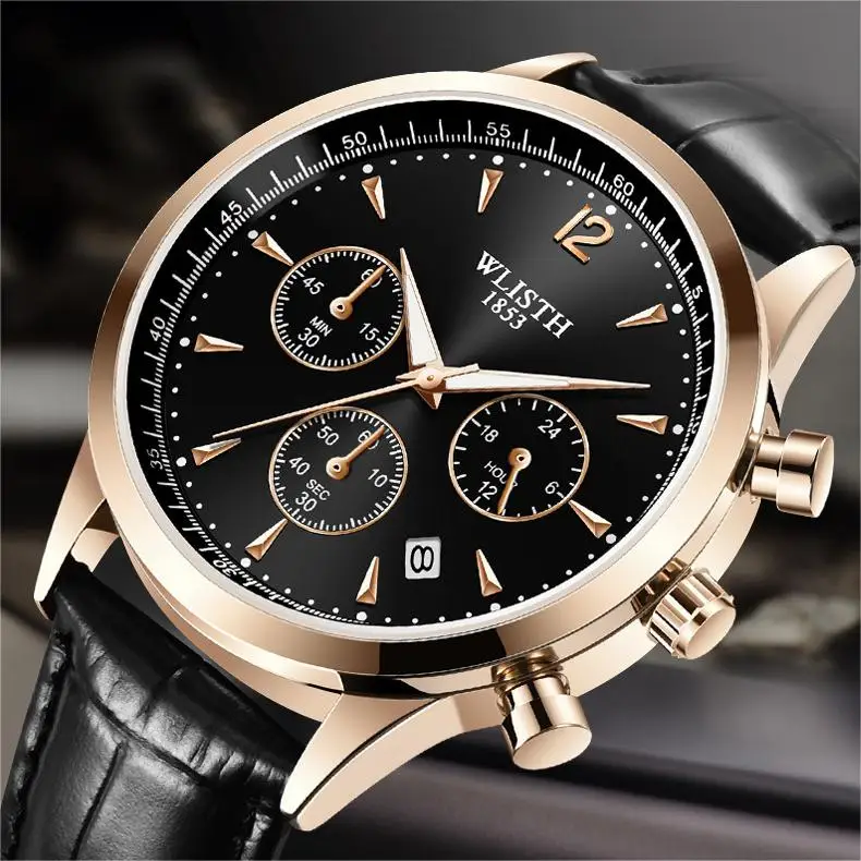 Wholesale Business Waterproof Watches  Three Point Three Eye Quartz Watches For Men