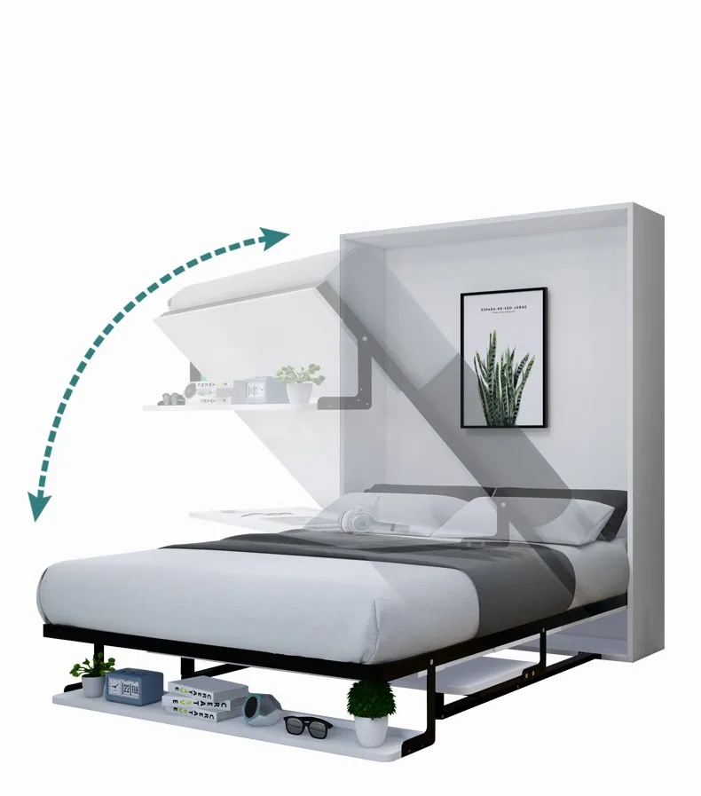 Murphy Wall Intimate integrated Multi function Vertical Rotating  king size queen upholstered Bunk bed frame bedroom furniture