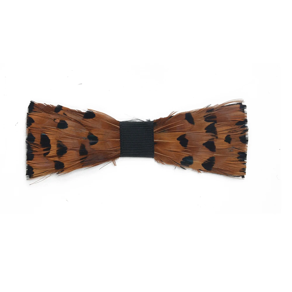 Custom Handmade Natural Peacock Brooch Lapel Pin Feather Bow Tie for Men Gift Wedding Party  Necktie Costume Clothing Accessory