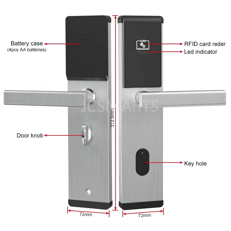 Silver JCH2023E01 Hotel master key card travel door electronic locks with IC software