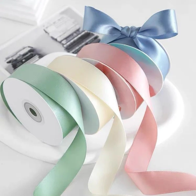 Wholesale Satin Ribbon Customized Colors Width 2 cm Solid Color high quality Smooth Satin Ribbon