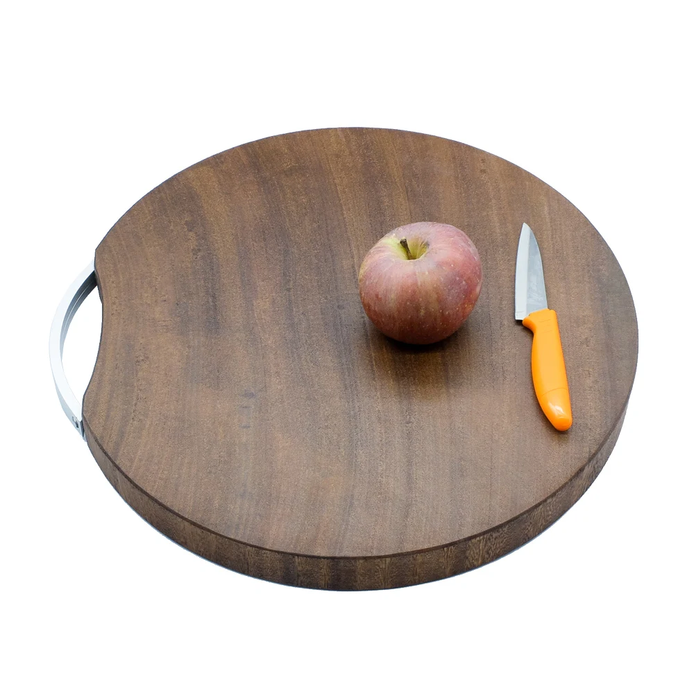 All Natural Custom Engraved Made 40 cm Large Round Raw Solid Cedar/Maple/Acacia Wood Pizza Food Meat Cutting Chopping Board