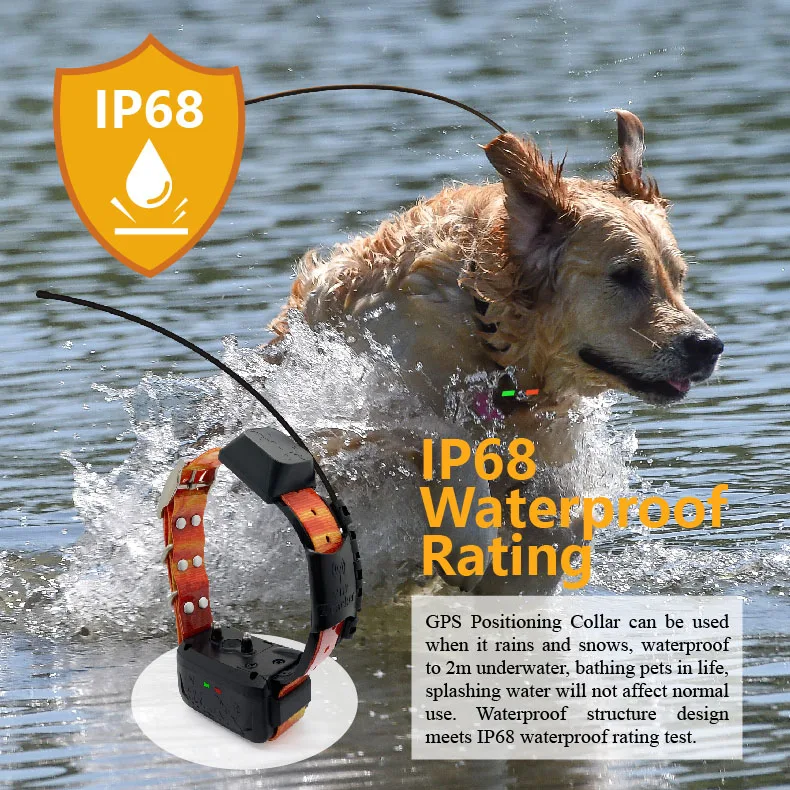 Eseek GPS Collar for Dog More Powerful Hound GPS Tracking Device With Handheld And 3 Training Collars