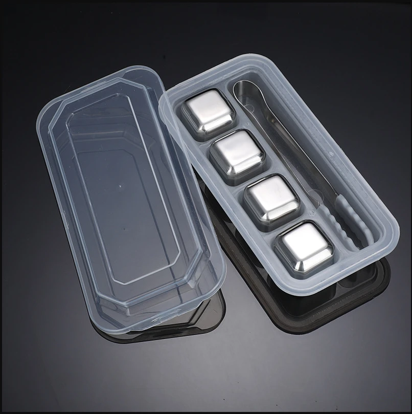 Promotional Top Quality Whiskey stainless steel  Ice Cubes for cooling drinking wine with ice clip