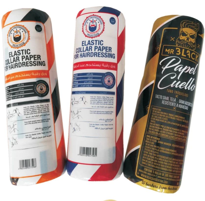 Wholesale Waterproof Neck Strip For Barber Neck  Paper Ruffles  With  precut perforation  package full print