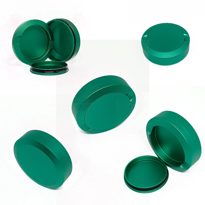 Premium CNC Machined Aluminum Snus Can Metal Snuffbox with Catch Lid Customized Logo 1/2 layers Snuff Can