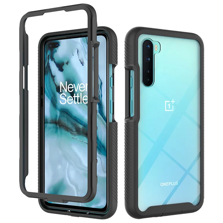 For OnePlus Nord 5G  OnePlus 8T + Hybrid Rubber Case 2 in 1 Shockproof Clear Back Cover Case
