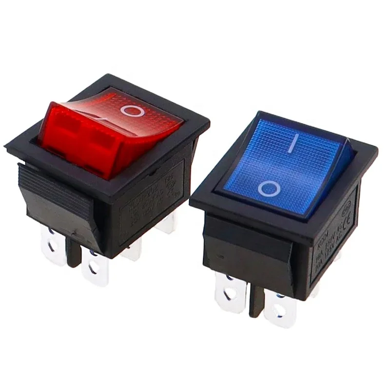 KCD4 Rocker Switch Power Switch 2 position/ 3 position 6 Pins Electrical equipment With Light Switch 16A 250VAC/ 20A 125VAC