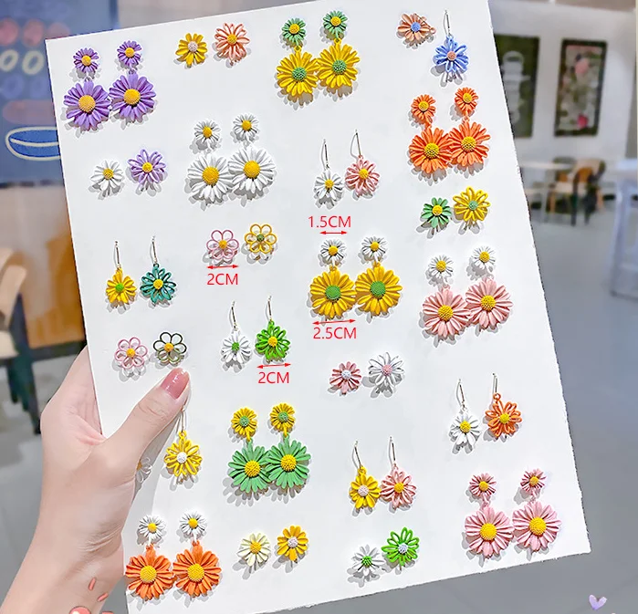 Korean Cute Hot Small Daisy Flower Earrings 925 Sterling Silver Earrings Fashion Jewelry 2021 Earrings