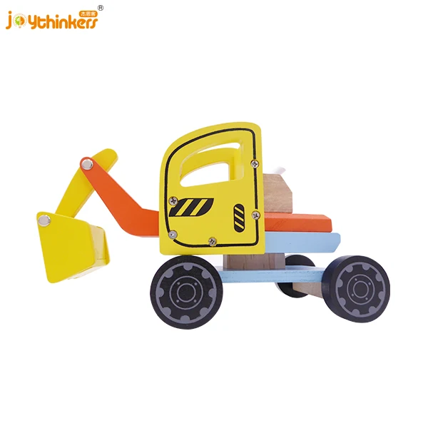 New arrival educational play push car kids self Assemble solid wood toys cars for kids DIY wooden construction DIY wooden bulldo