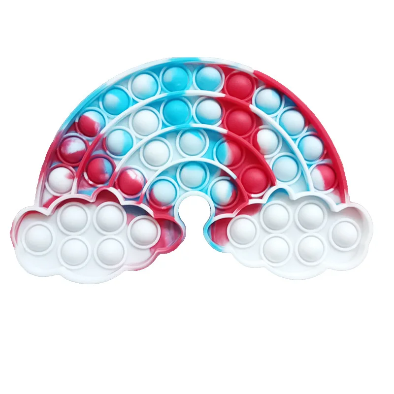 
2021 Rainbow Design Rainbow Shape Pop Fidget Toys Squeeze Sensory Toy Great For Autism Needs For Home School & Office 