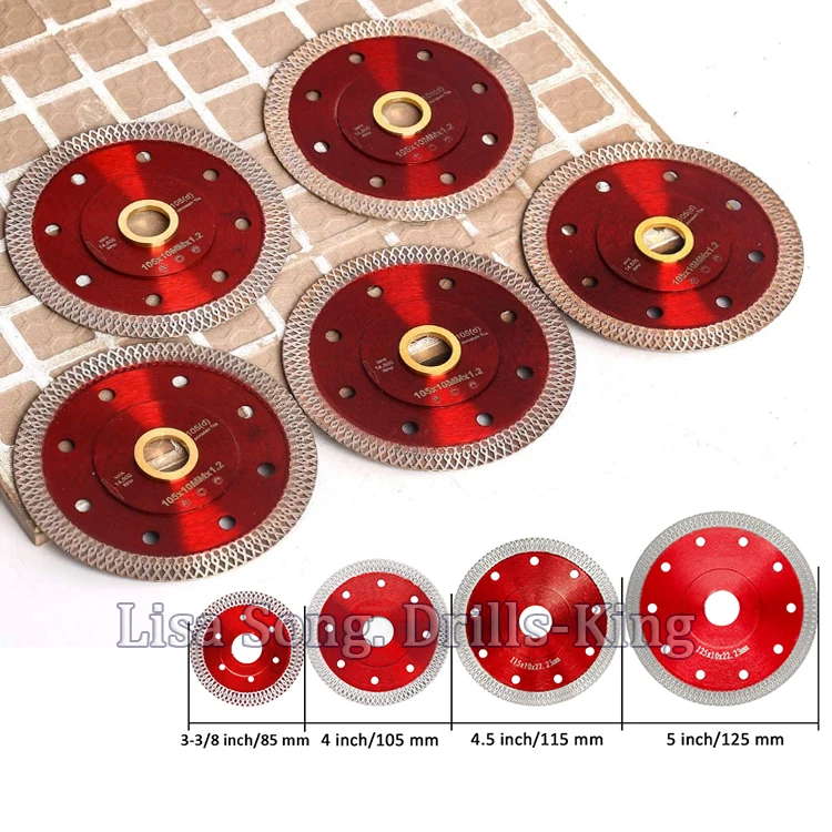 High-end Quality Diamant Disk 100/ 115/125/180/230mm Mesh Thin Turbo Cutting Saw Blade for Porcelain Tile Cutting Disc