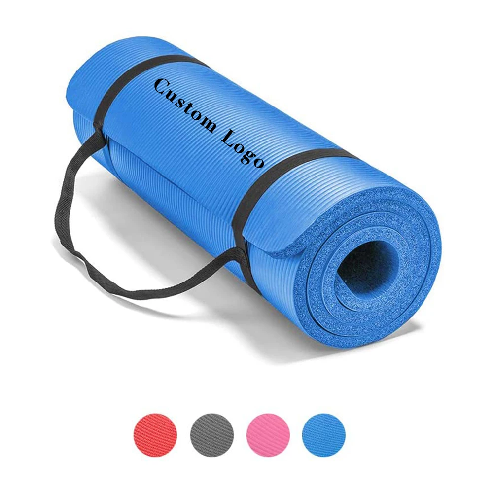 
Wholesale Cheap GYM Exercise Fitness Mats Custom Logo Eco Travel 10mm Waterproof NBR Yoga Mat 