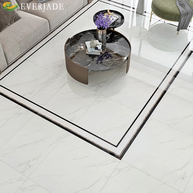 White Full Polished Glazed Porcelain living room Ceramic Tile Marble Tiles 600X600 Ceramic floor
