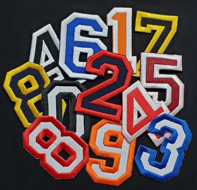 Cheap Wholesale Custom Red Twill Fabric Embroidered Iron On Letters Patches For Jersey