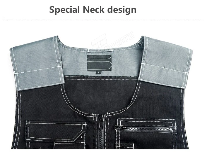 2021 Men Grey tool working vest utility tool vest workwear men safety vest
