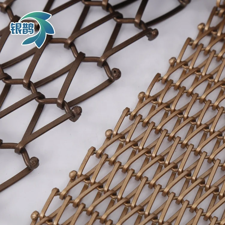 hot sale manufacture customization metal stainless steel decorative woven wire mesh soft curtain net screen partition wall byobu