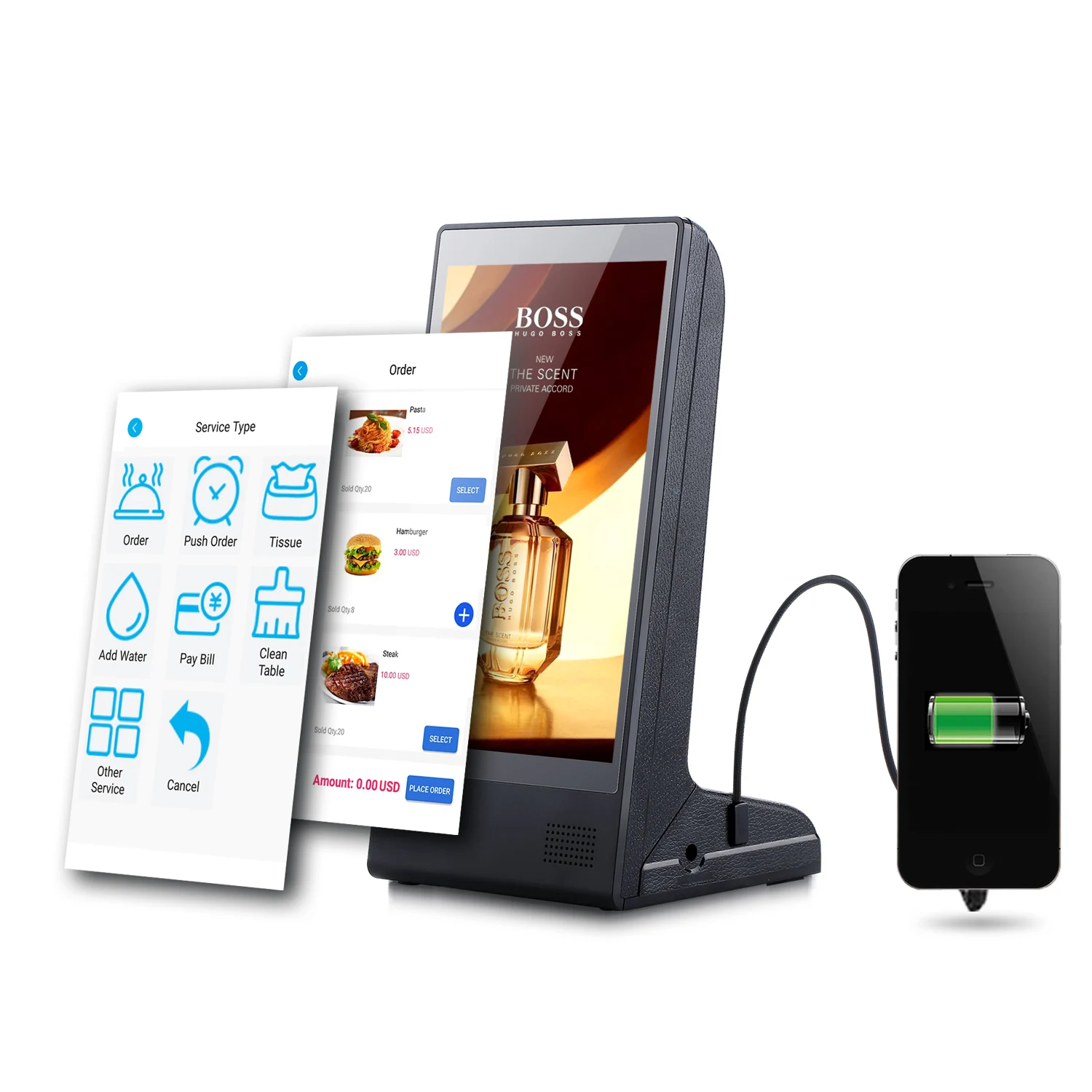 FYD-898 RK3566 RAM 2G Android 11 Restaurant Table AD Player with WIFI Digital Small Table Screen