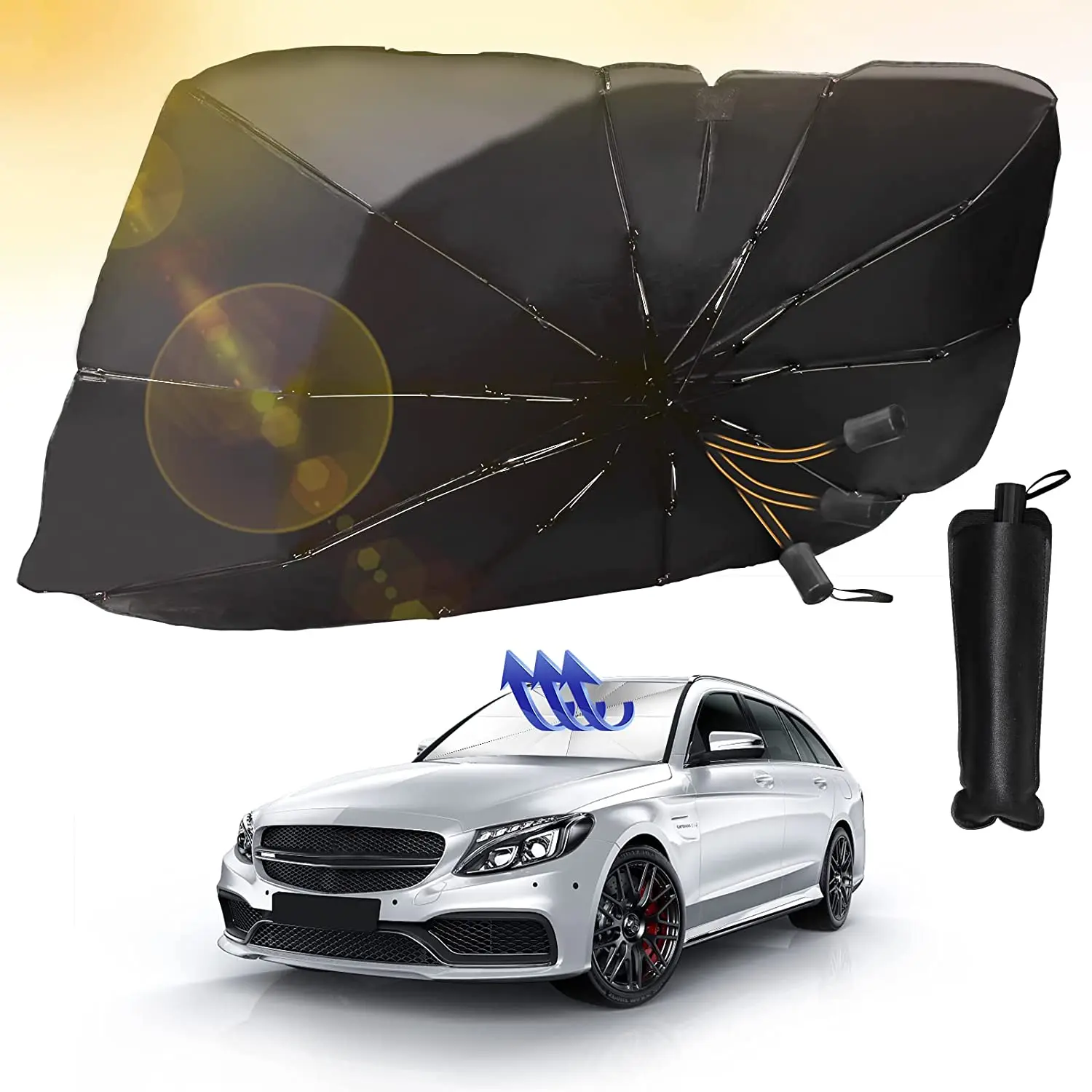 Sun Visor Protector Blocks Uv Rays Car Windshield Sun Shade Car Front Window Umbrella Sunshade For Car