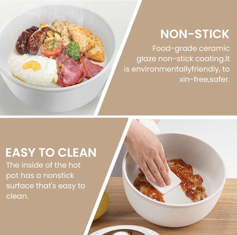 Kadonio Electronic Cooking Pot Professional Restaurant Kitchen Pink Skillets Non Sticky Houseware Cooking Pots