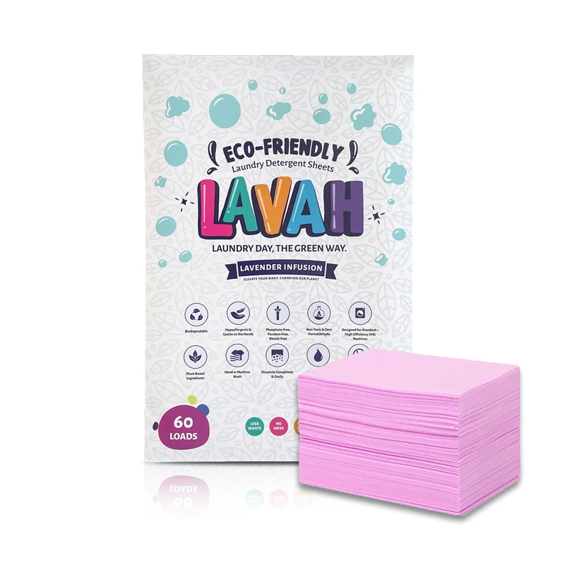 Eco-Friendly Household Fresh Scent No Plastic Phosphorus Liquidless Cleaning Laundry Detergent Sheets