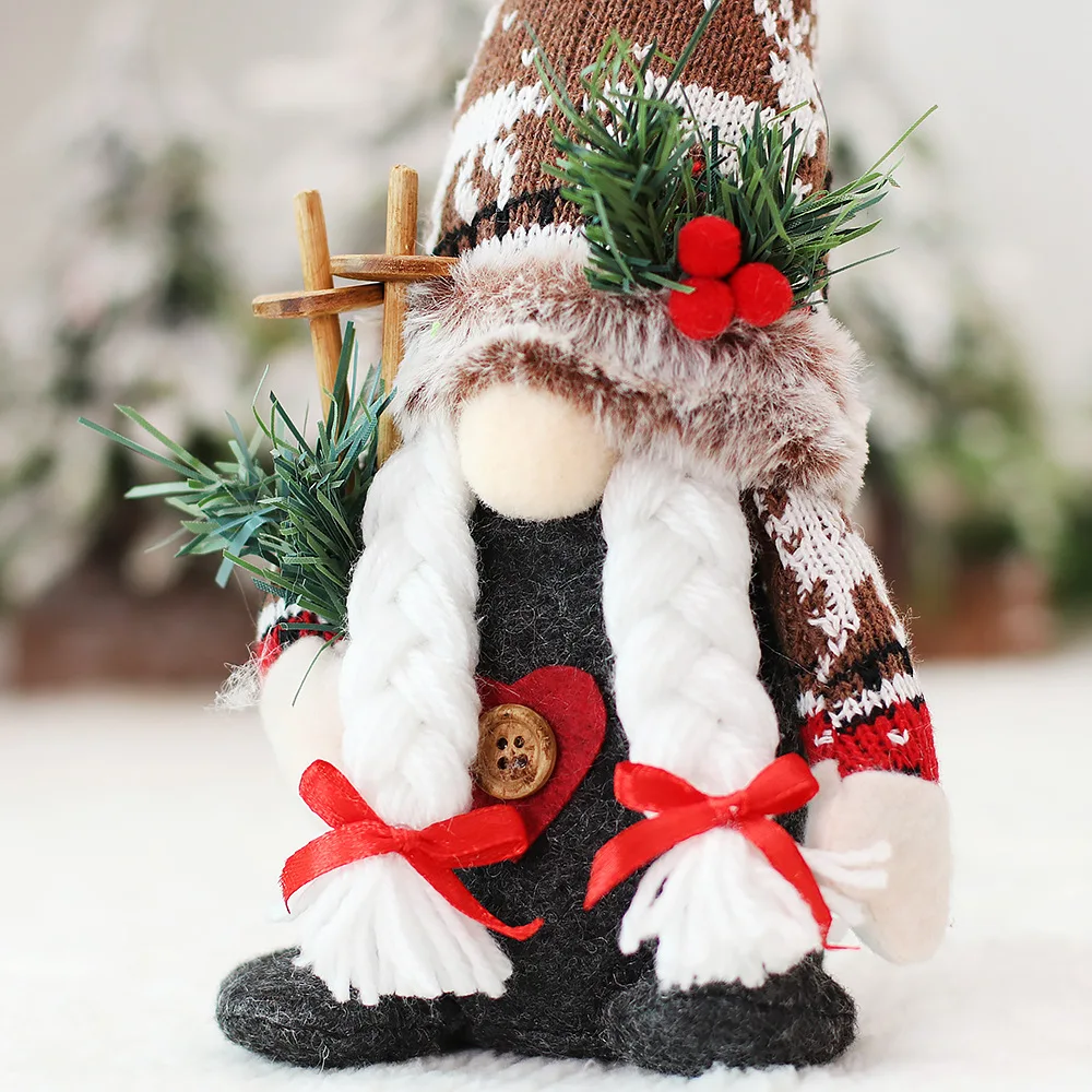 2024 Wholesale Christmas Decorations Gnome Ornament Plush Doll Cotton Faceless Rudolph Home Decoration Dwarf Toy