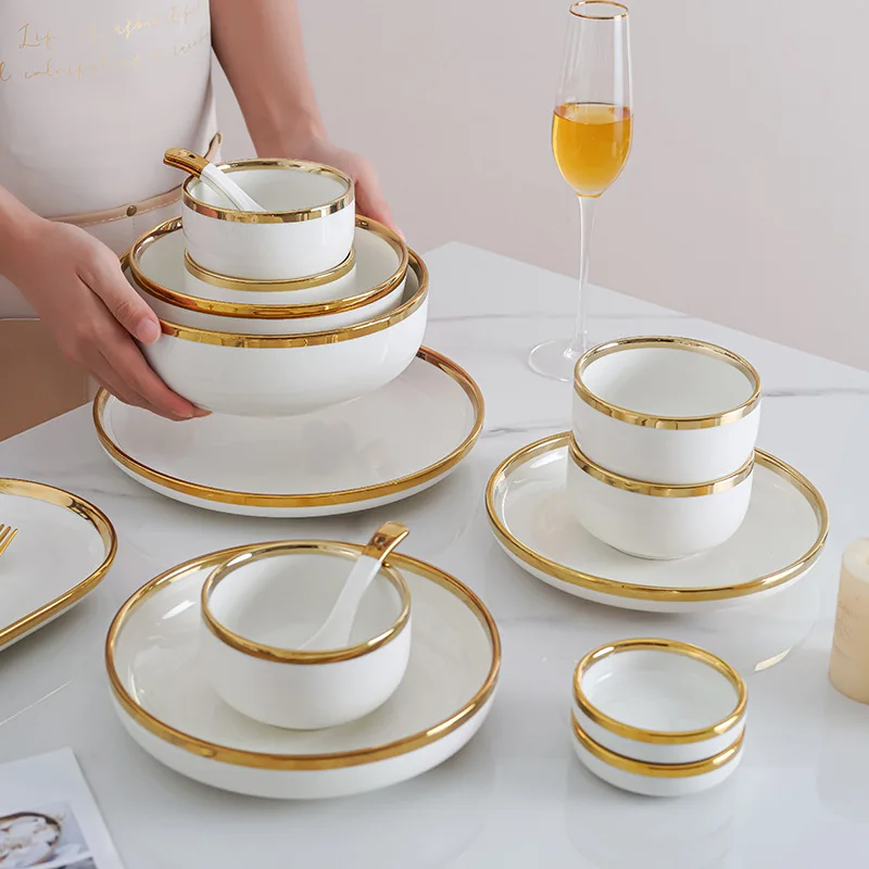 China Wholesale Price Luxury Plate Set Rustic Stoneware Reactive Glaze Dinner Set Ceramic Dinnerware Sets