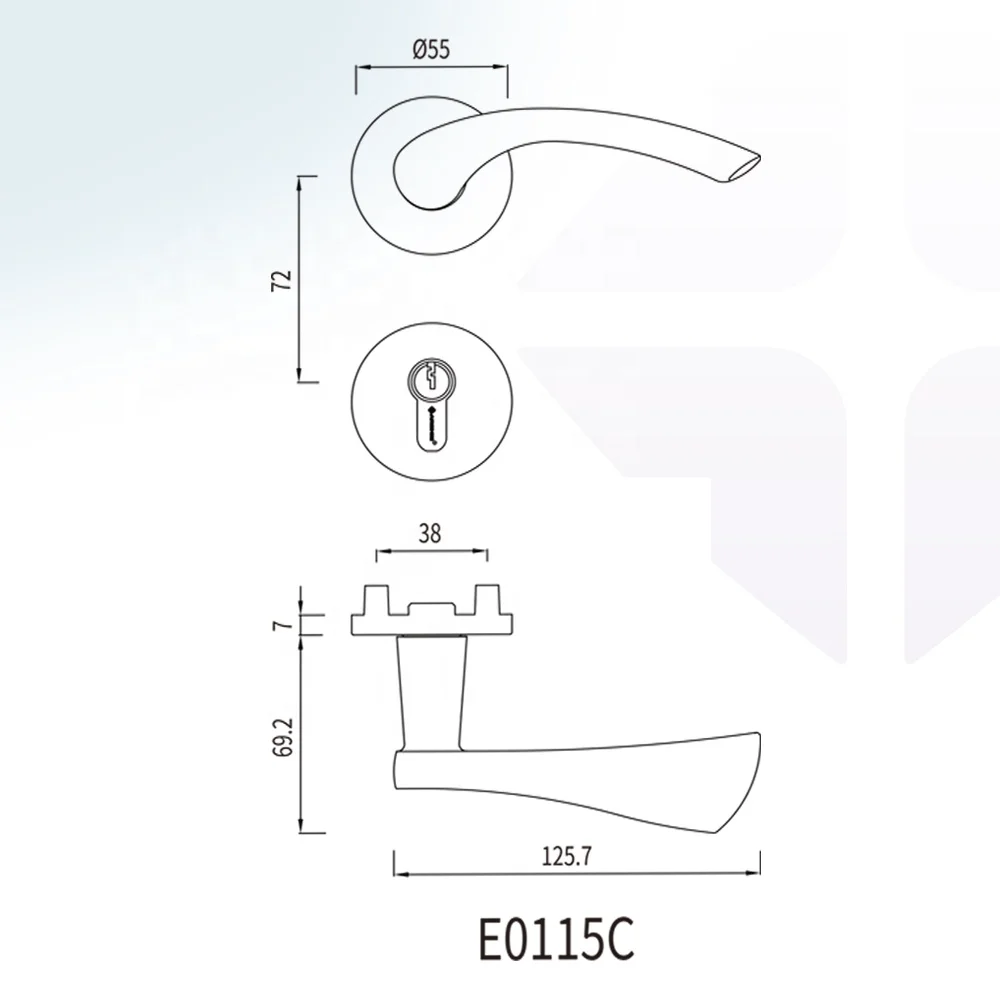 ARCHIE High Quality Indoor Door Handles Wood Door Handle Set With Lock